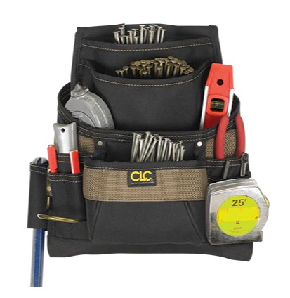 Wryker - CLC Heavy Duty Nail & Tool Bag | 11 Pockets With Steel Hammer Loop